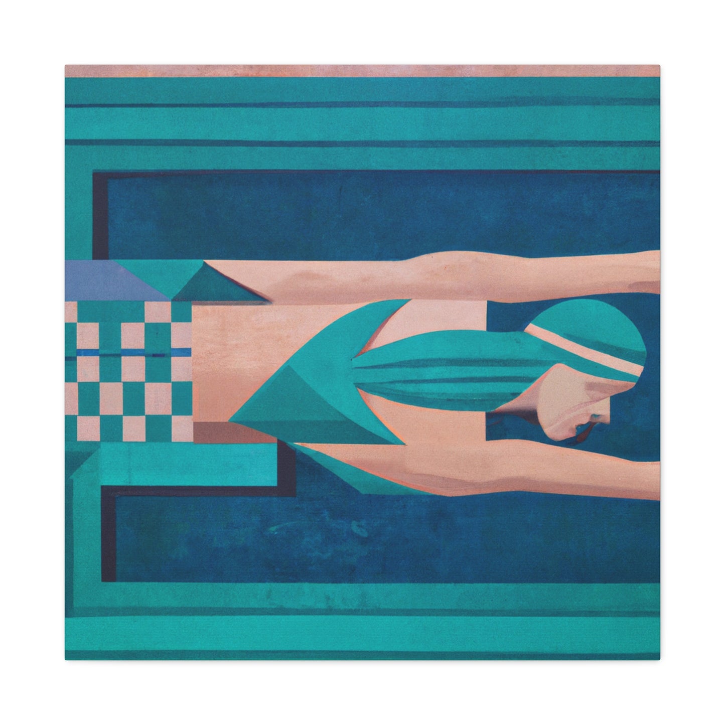 "Swim in Deco Style" - Canvas