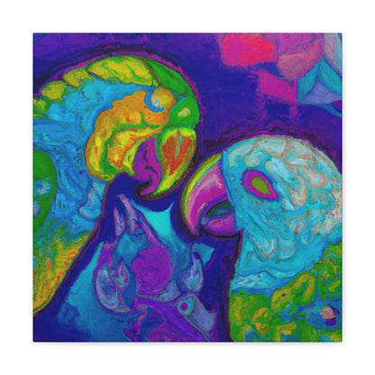 "Lovebirds in Fauvist Hues" - Canvas