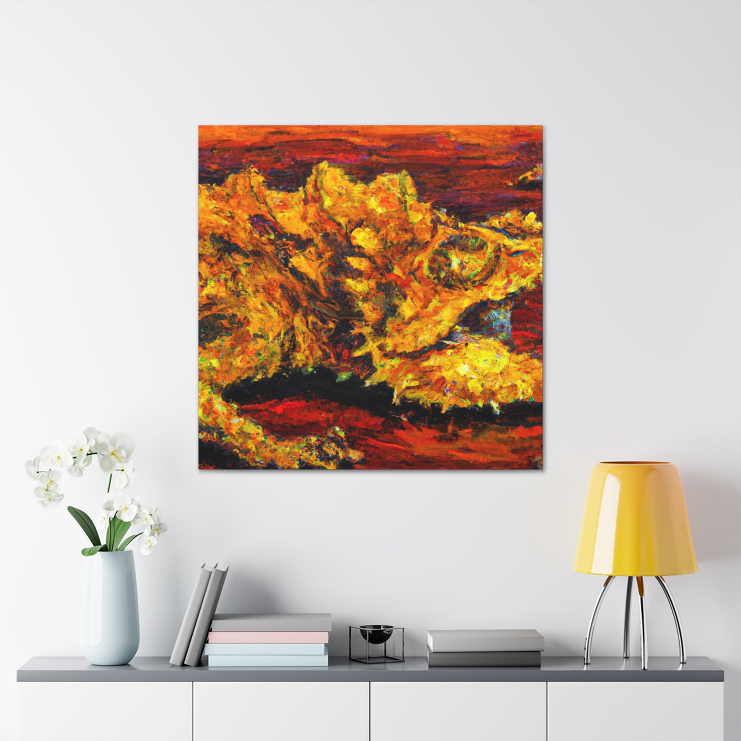 Horned Lizard Expressionism - Canvas