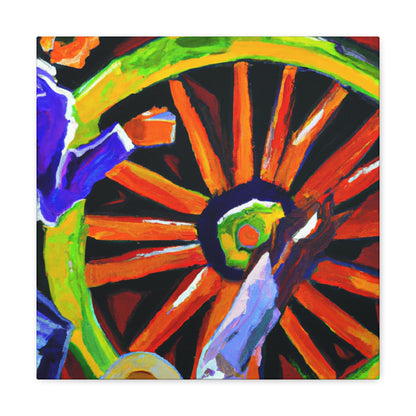 A Vibrant Wagon Wheel - Canvas