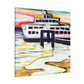 Ferry in Reflection. - Canvas