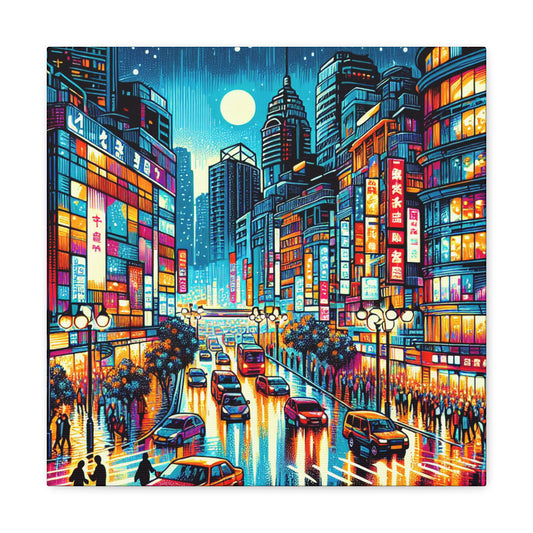 "Midnight Metropolis Mirage" - Canvas