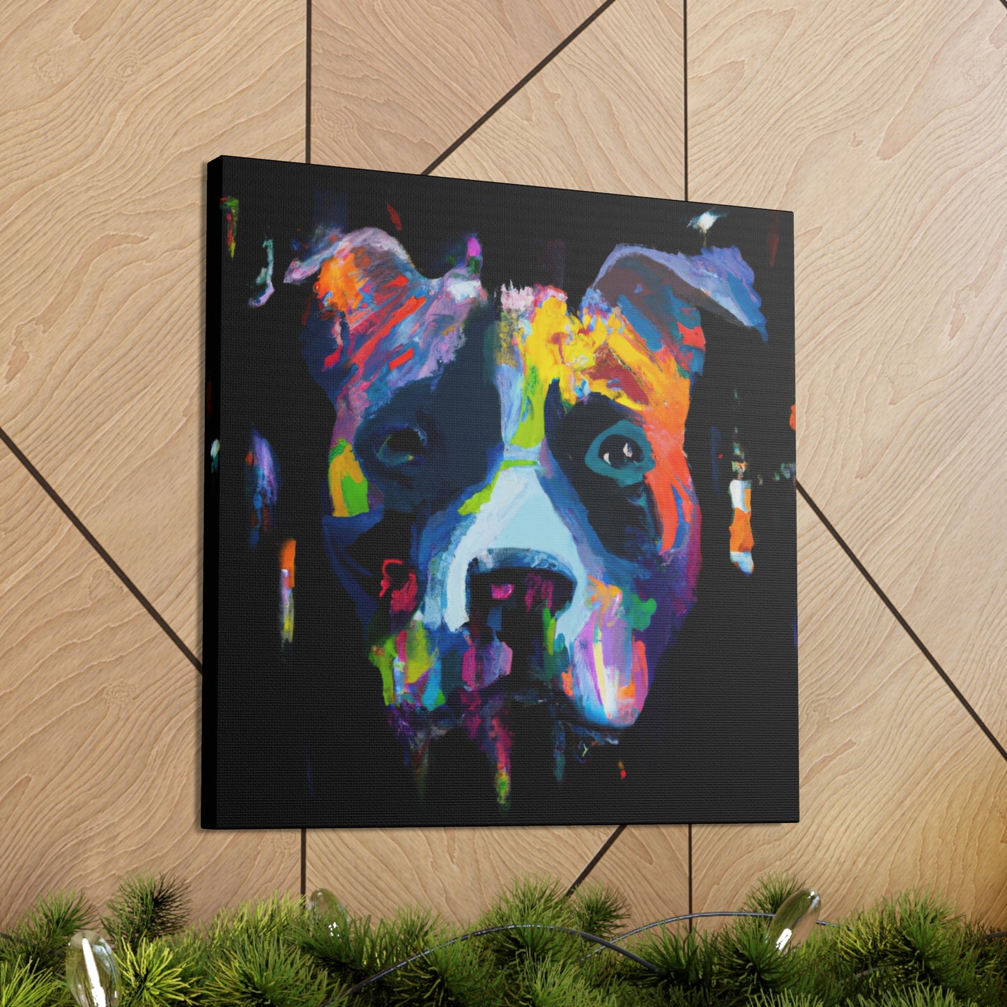 Pitbull Power Pose. - Canvas