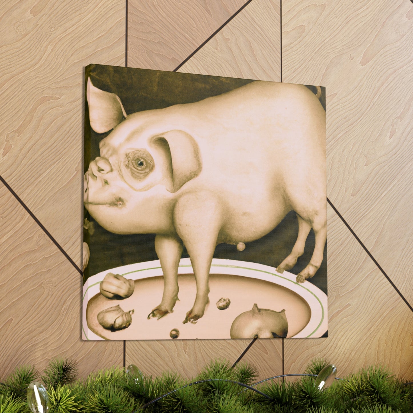 Pig with Grandeur. - Canvas