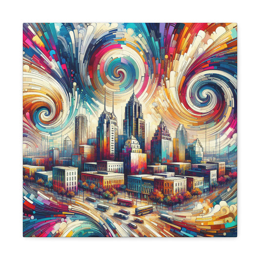 "Vivid Alamo Cityscape" - Canvas