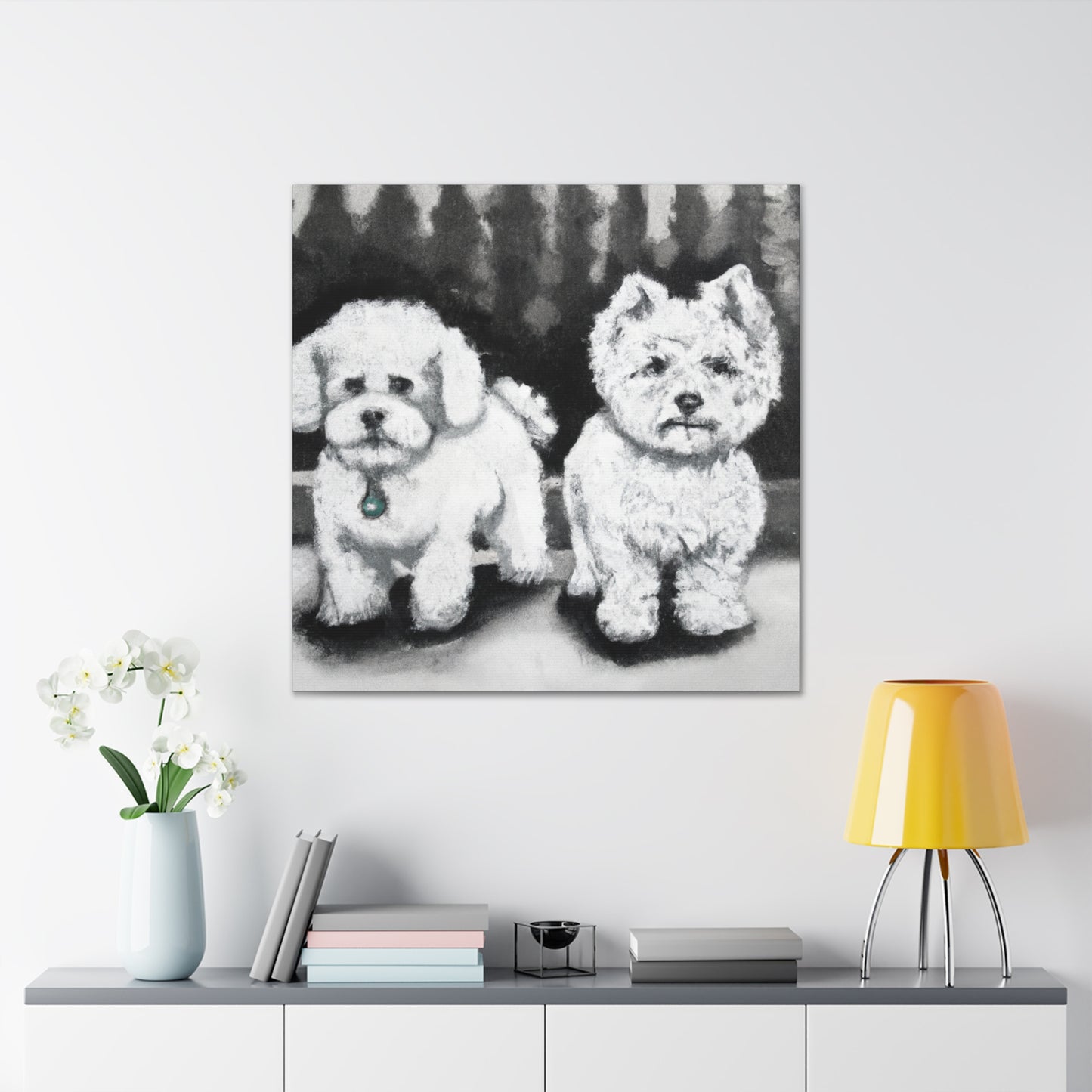 Sculpted Bichon Frise - Canvas