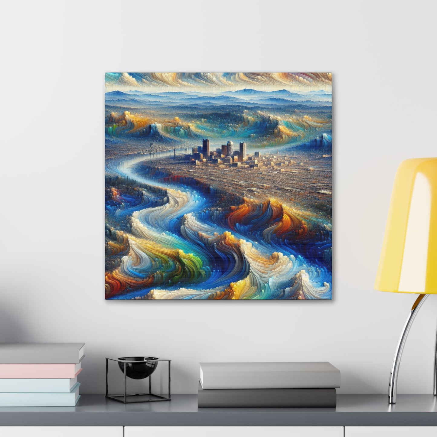 Golden River Shimmer - Canvas