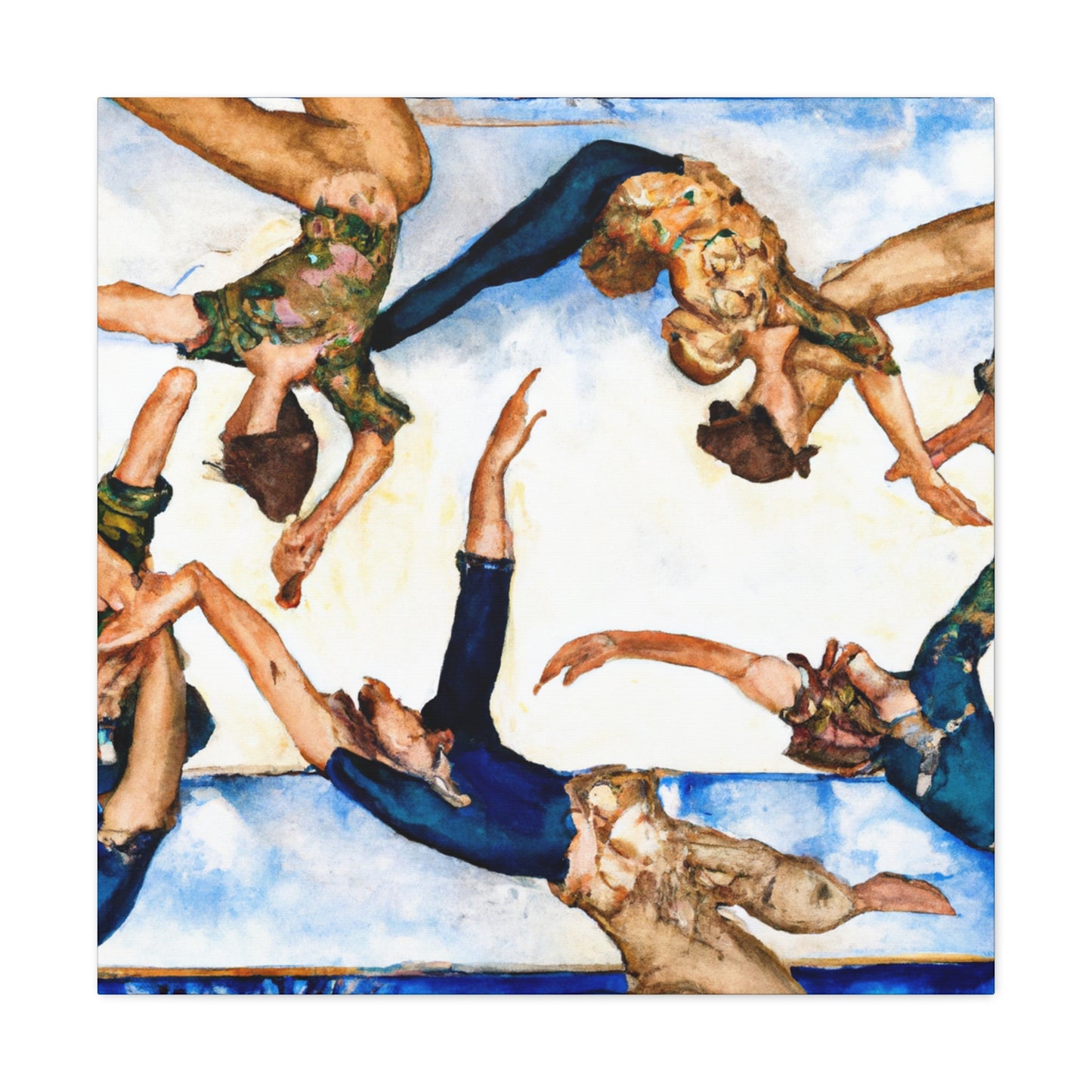 Gymnasts at Play - Canvas