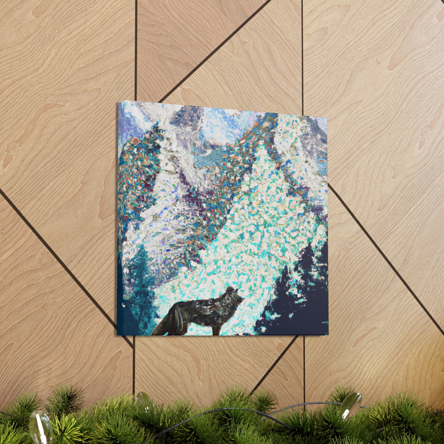 "Wild Wolves in Pointillism" - Canvas