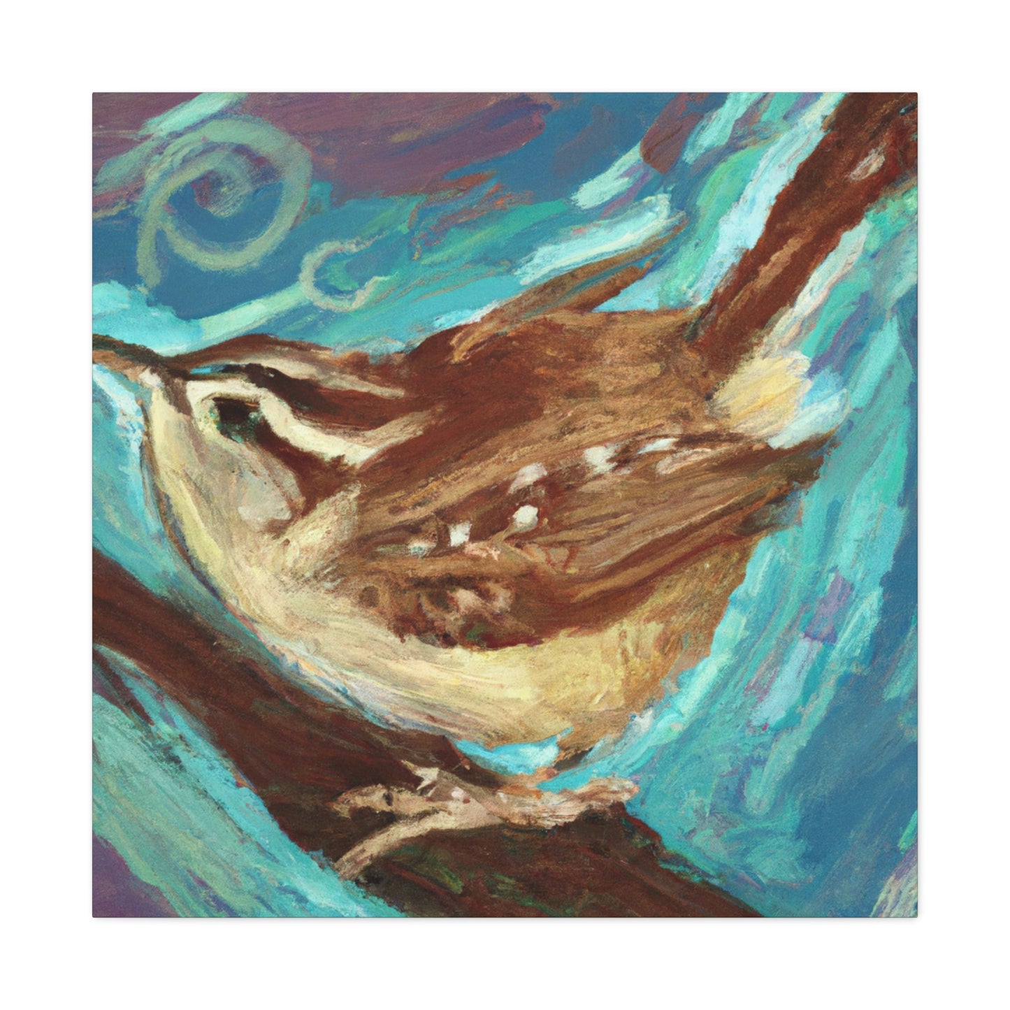 Carolina Wren Expressionism - Canvas