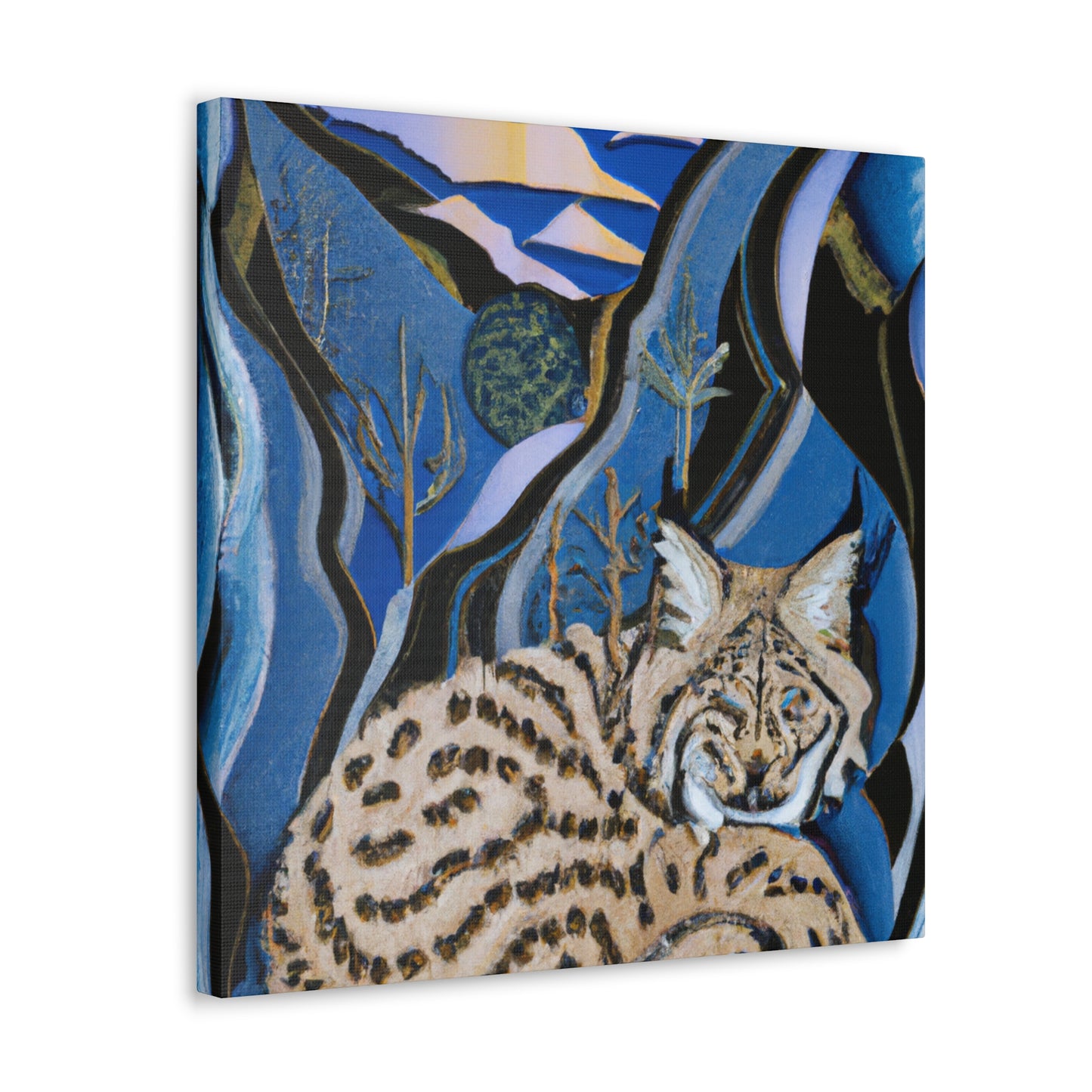 "Bobcat in Art Deco" - Canvas