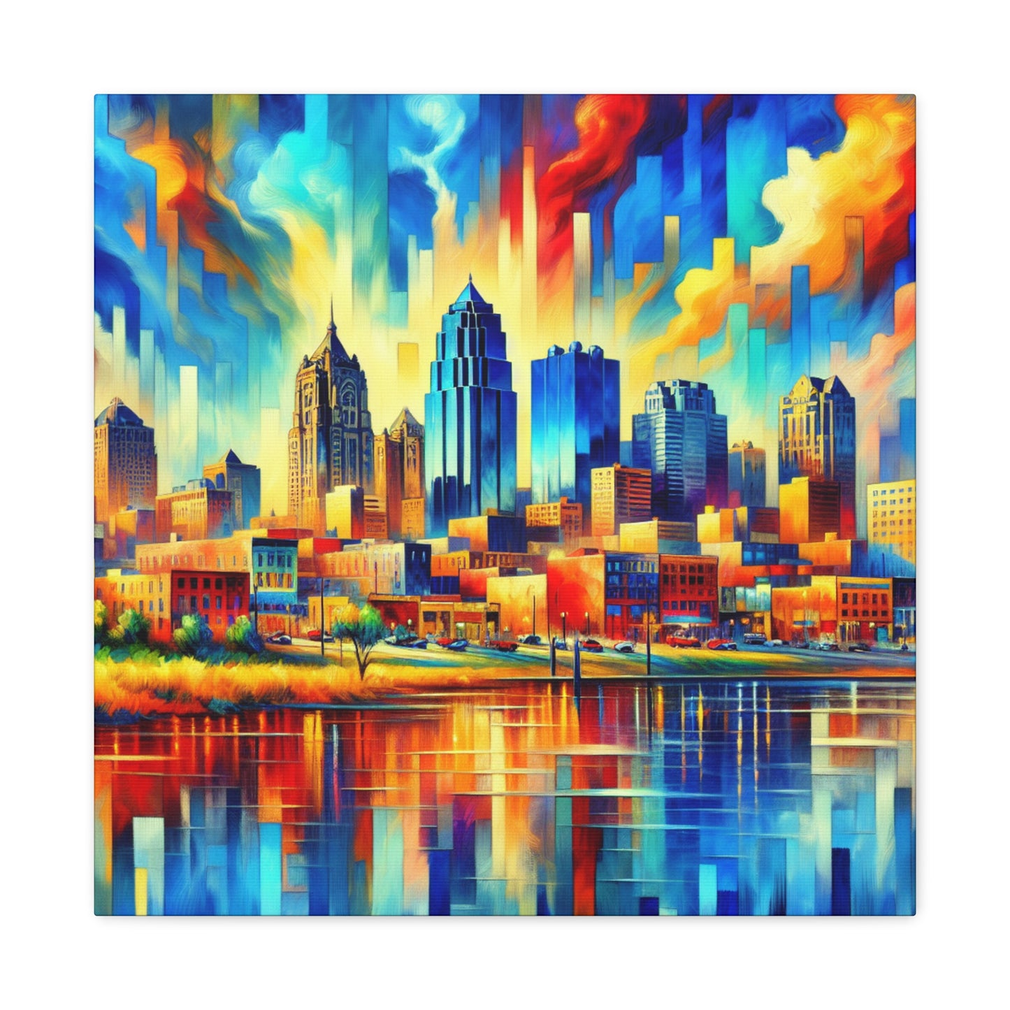 "Cityscape Symphony: Kansas" - Canvas