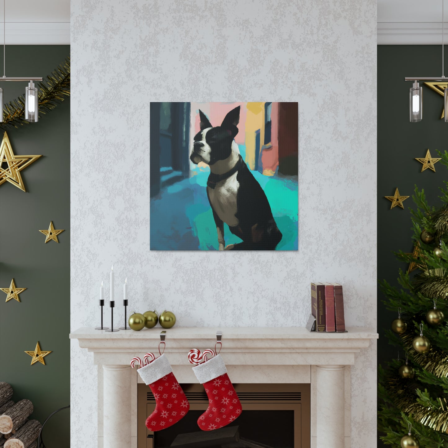 Boston Terrier Lounging - Canvas