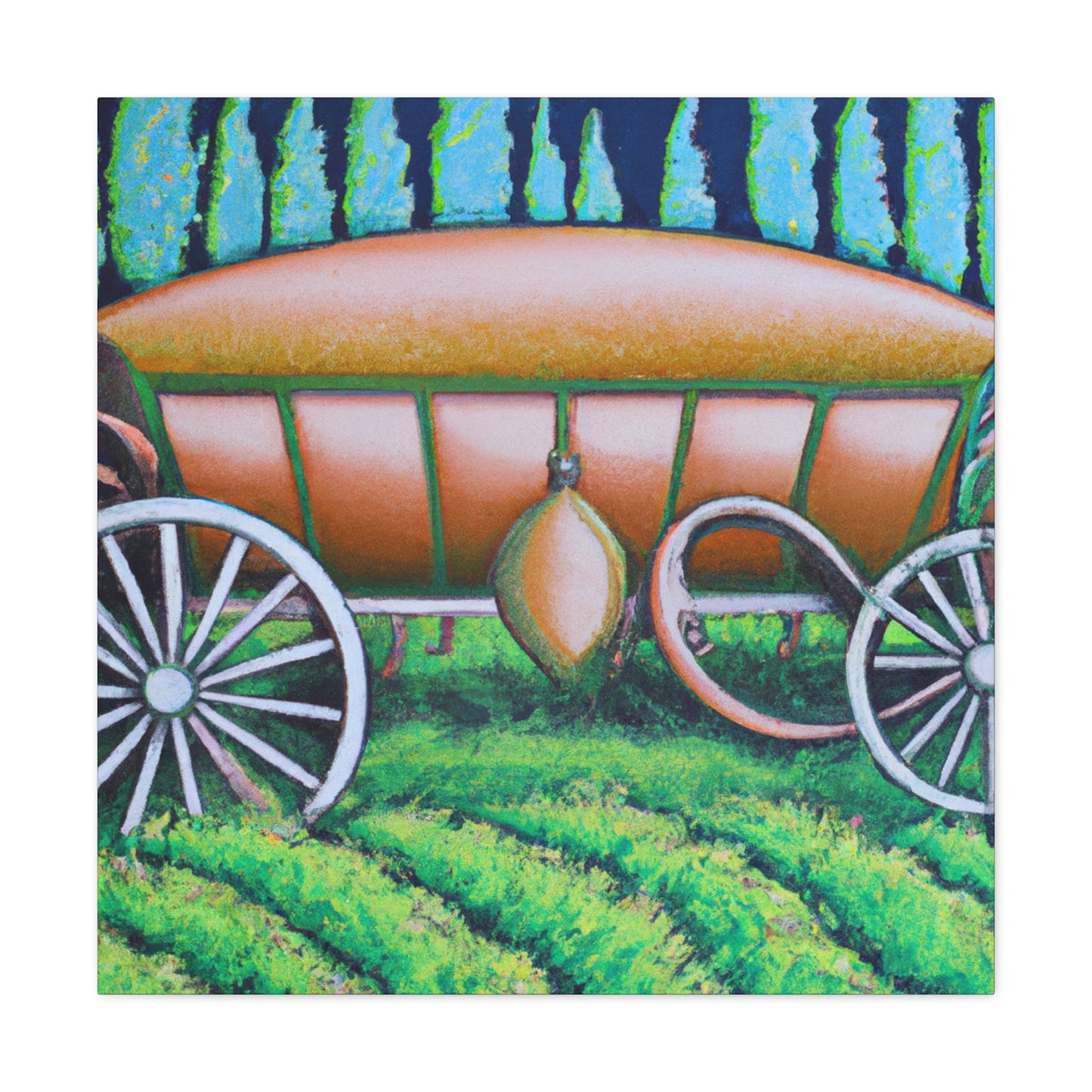 "Hay Wagon in Bloom" - Canvas