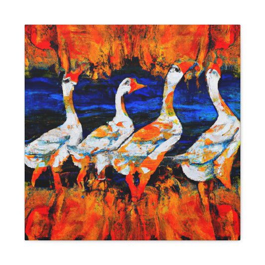 Geese in Flight Sky - Canvas