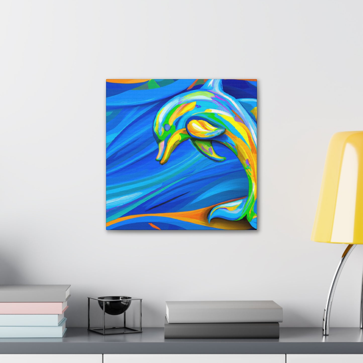 "Dolphin in Fauvist Hues" - Canvas