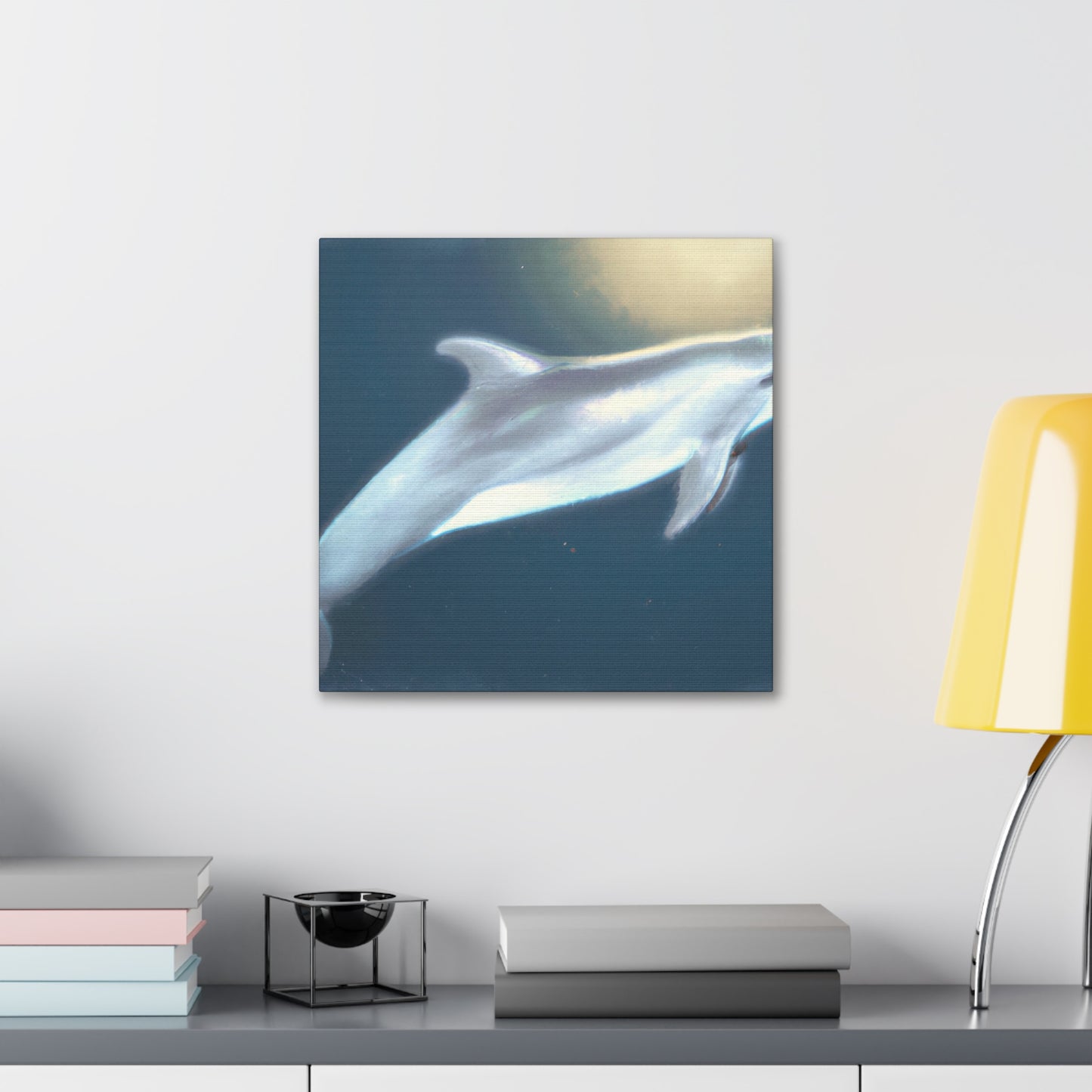 Dolphins in Blue Skies - Canvas