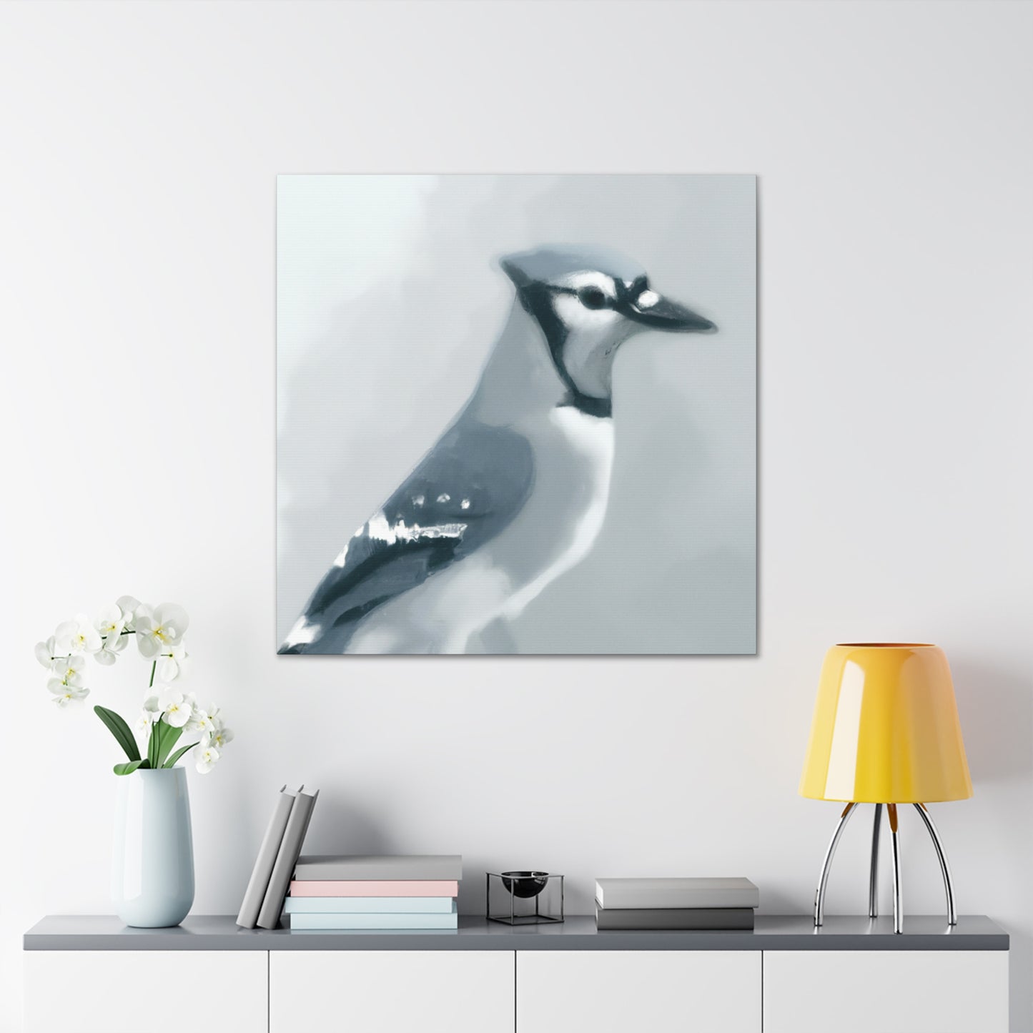 Blue Jay Paradise Scene - Canvas