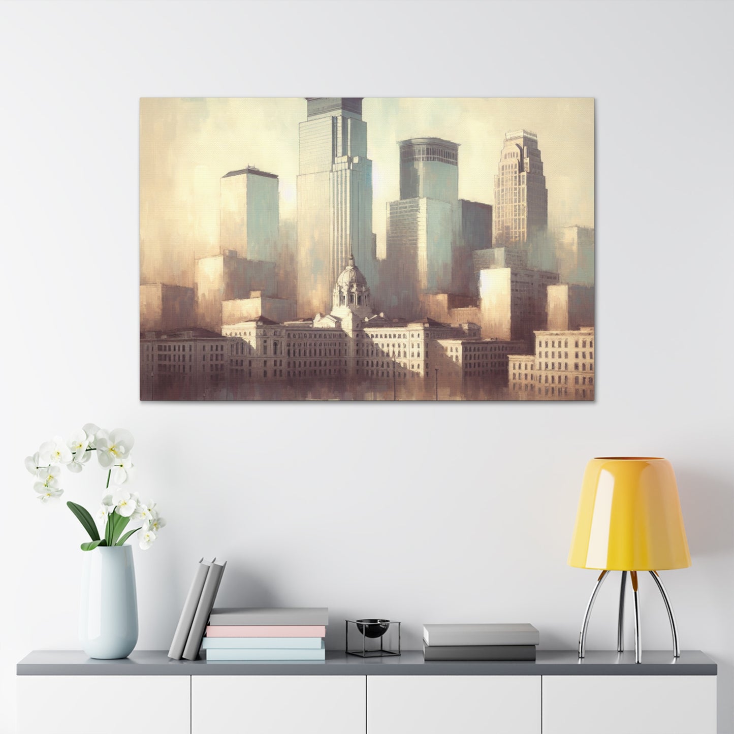 "Cityscapes of Tranquil Twilight" - Canvas