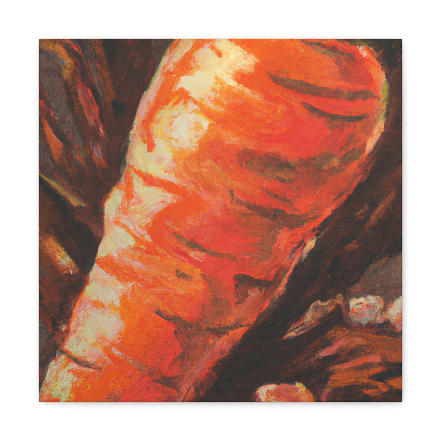 "Carrot in Impasto Glaze" - Canvas