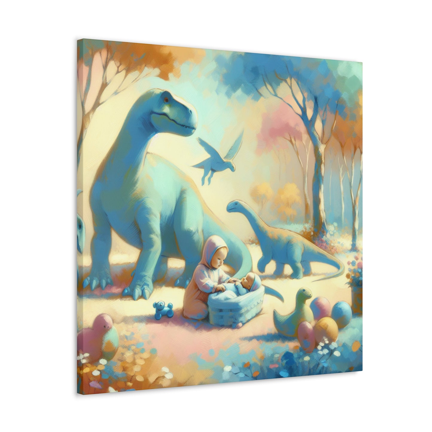 "Pastel Prehistoric Harmony" - Canvas