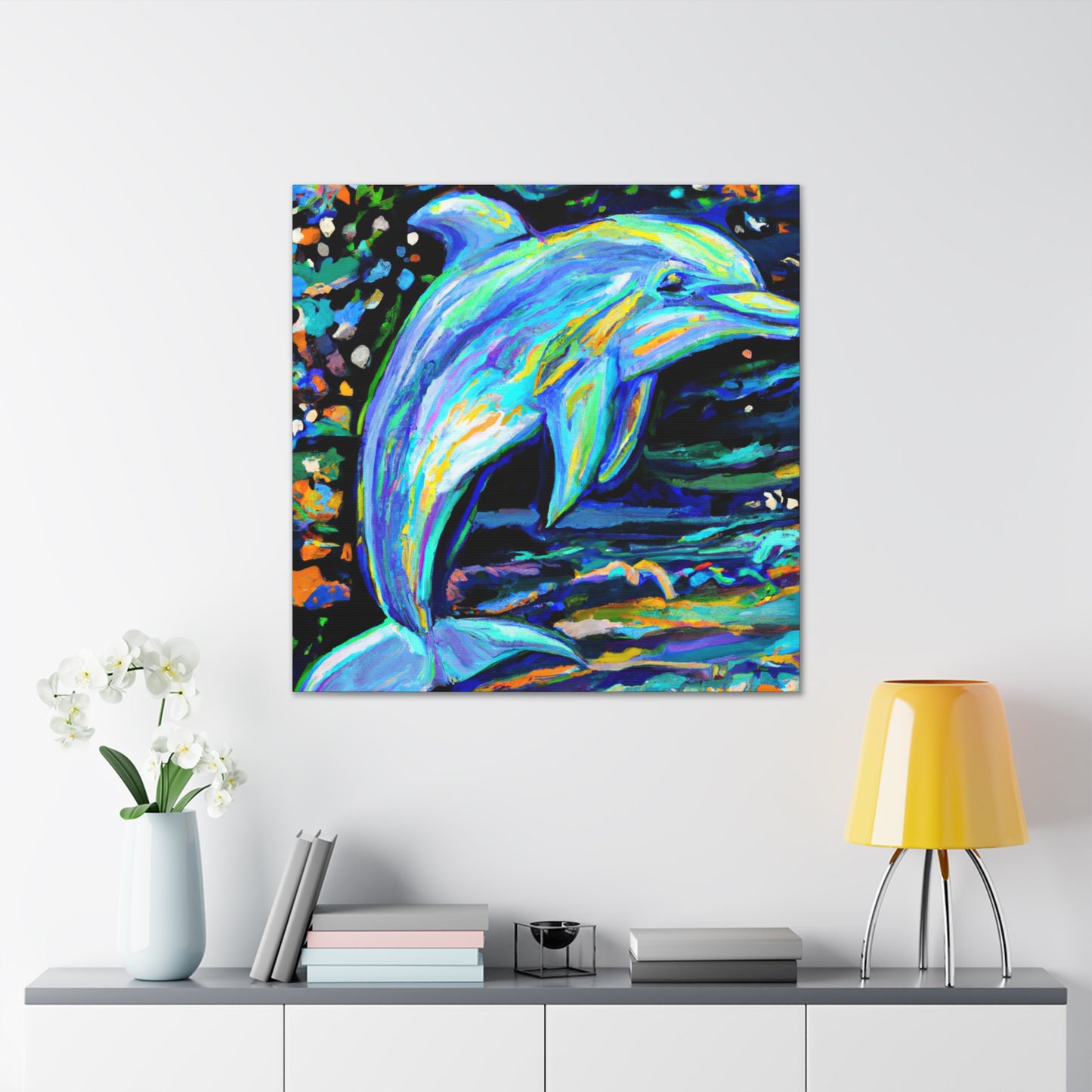 Dancing Dolphin Fauvism - Canvas