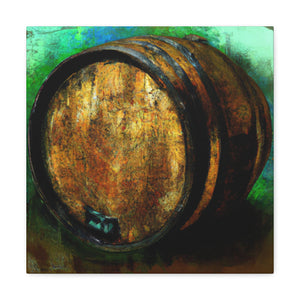 "Whiskey Barrels Glistening". - Canvas