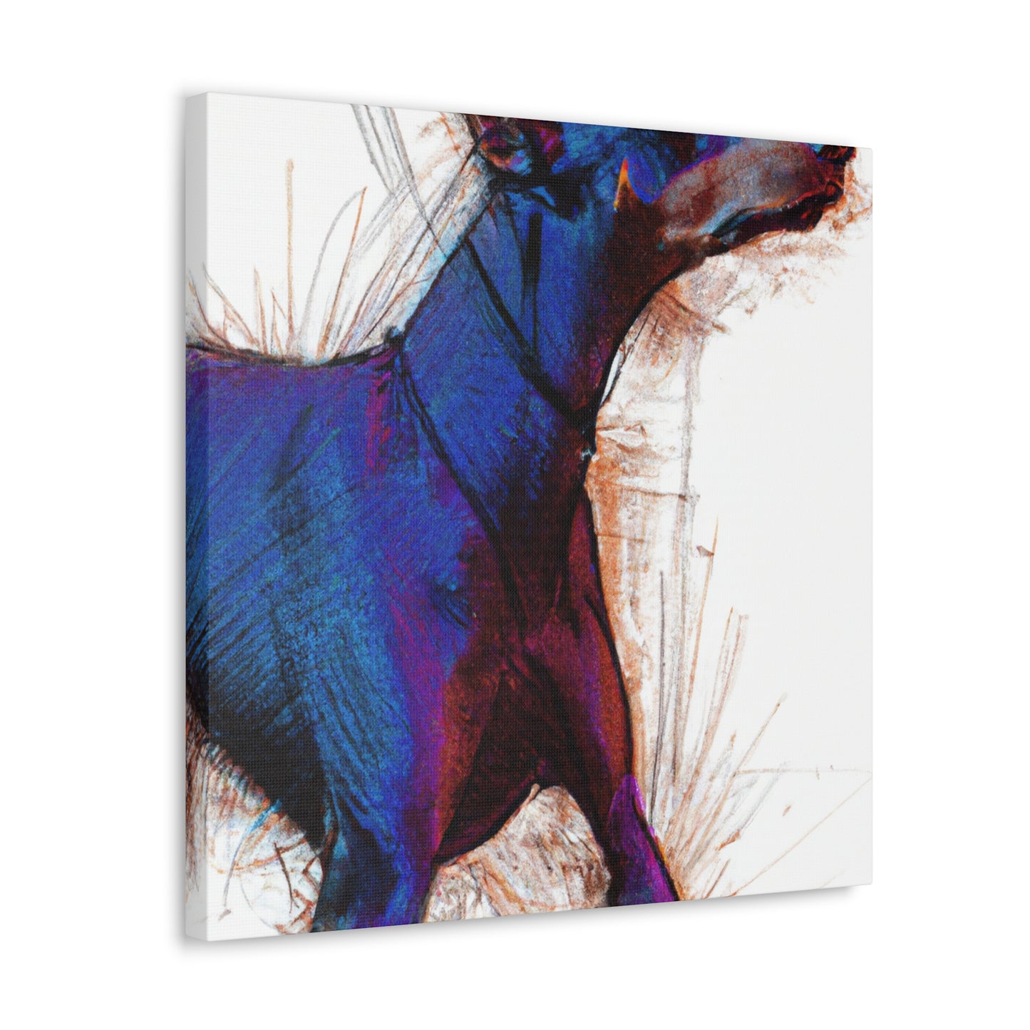 "Vibrant Doberman Portrait" - Canvas