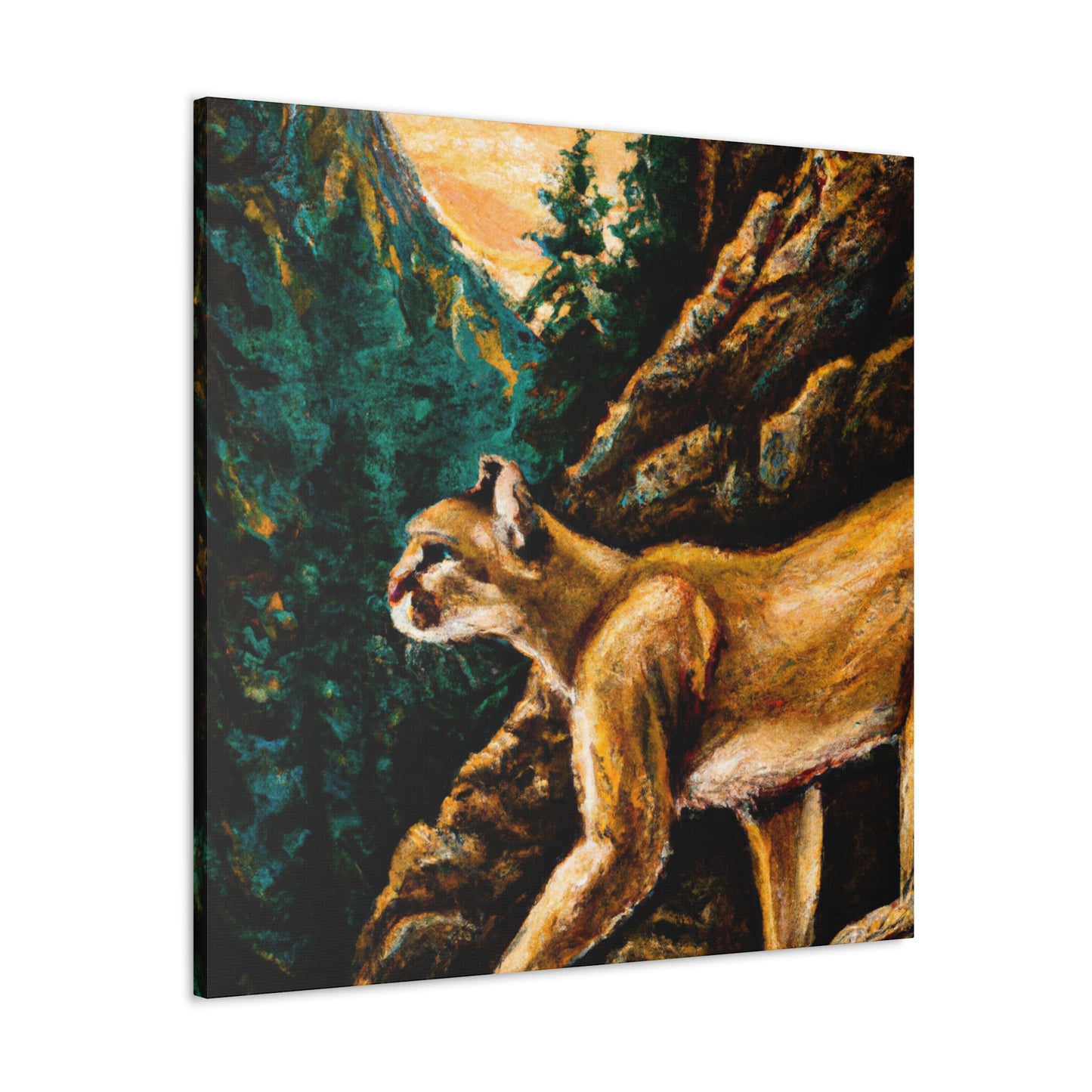 "Cougar in Neoclassicism" - Canvas