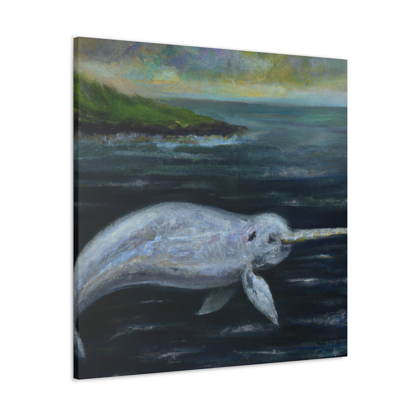 "Narwhal in Moonlight" - Canvas