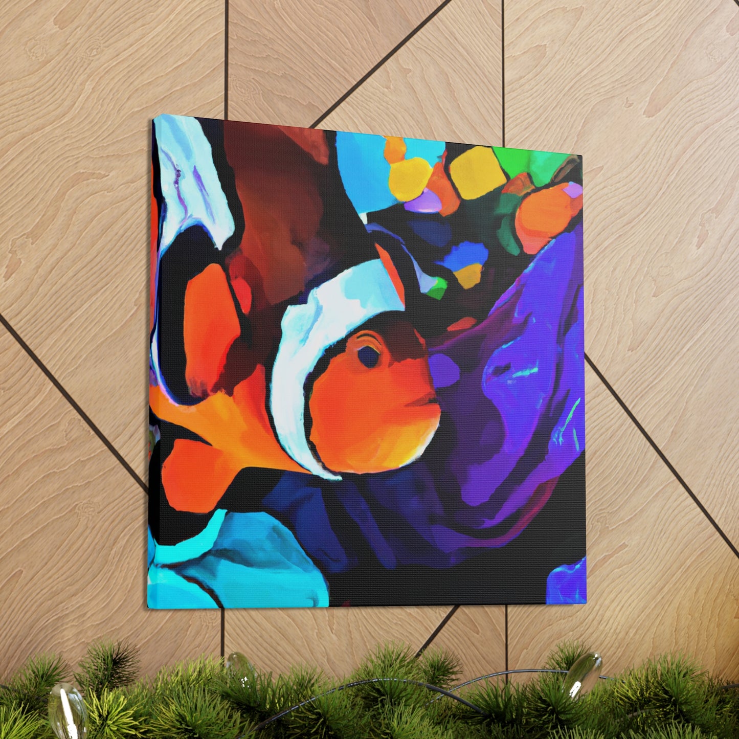 "Clownfish Swimming Gaily" - Canvas