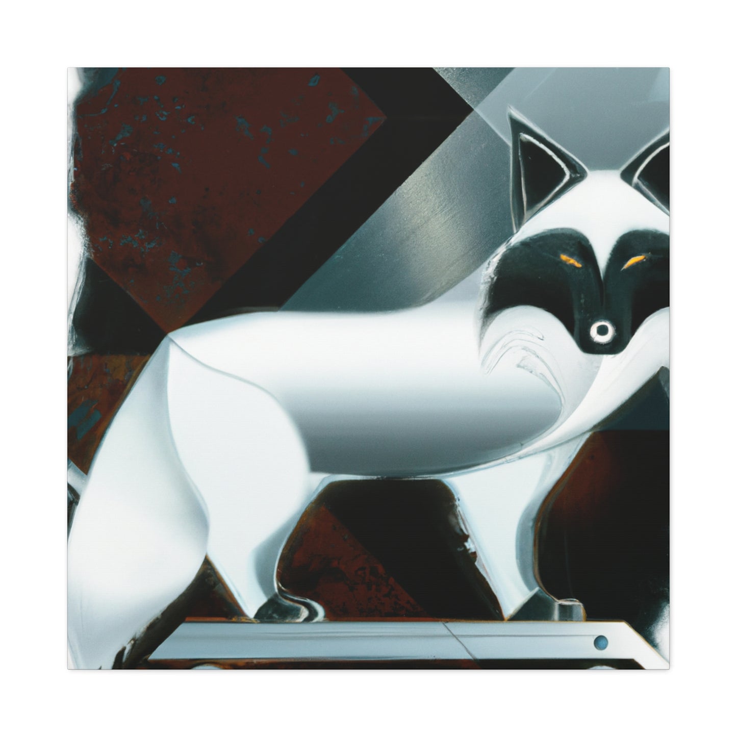 Arctic Fox Art Deco - Canvas