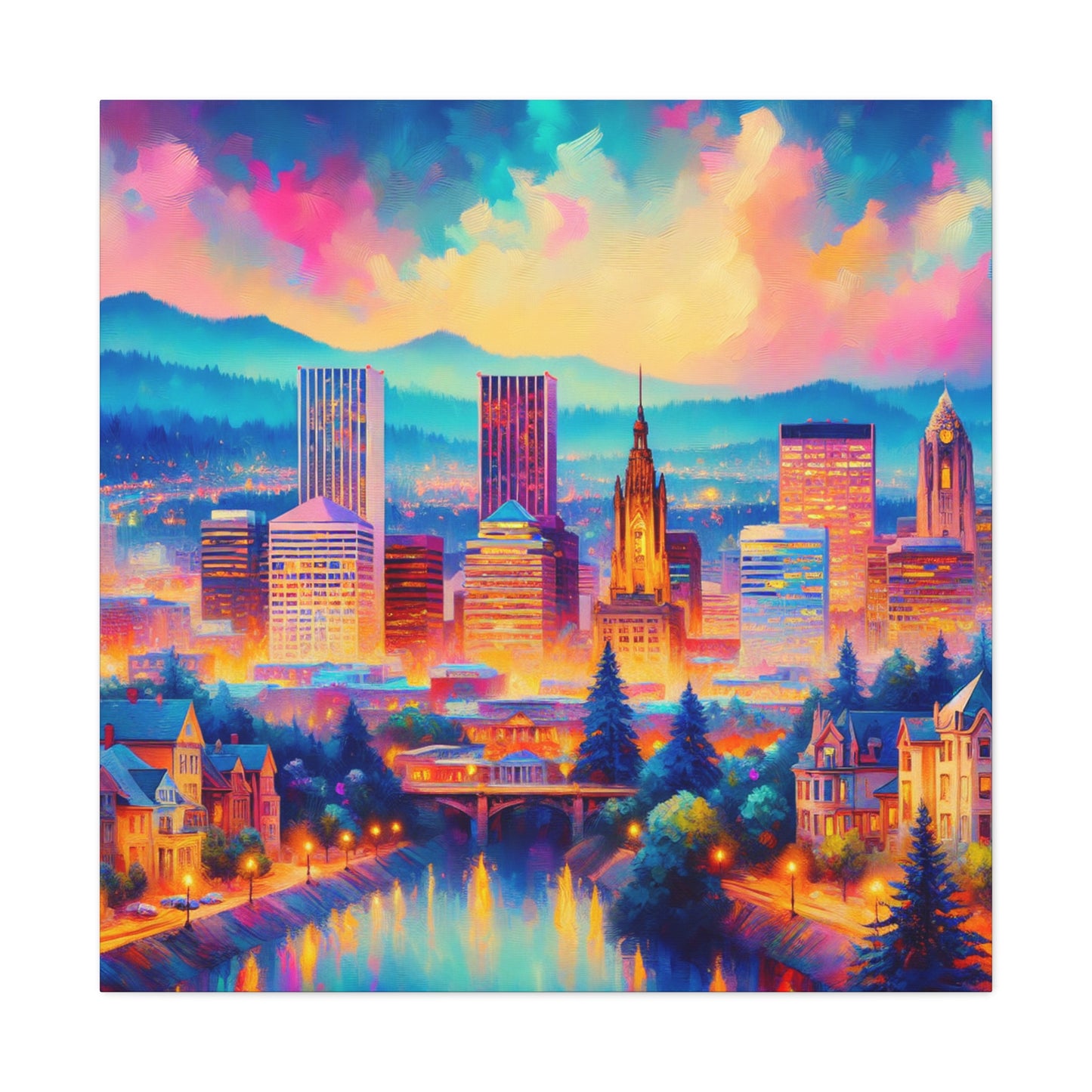 "Pristine Rhododendrons of Portland" - Canvas