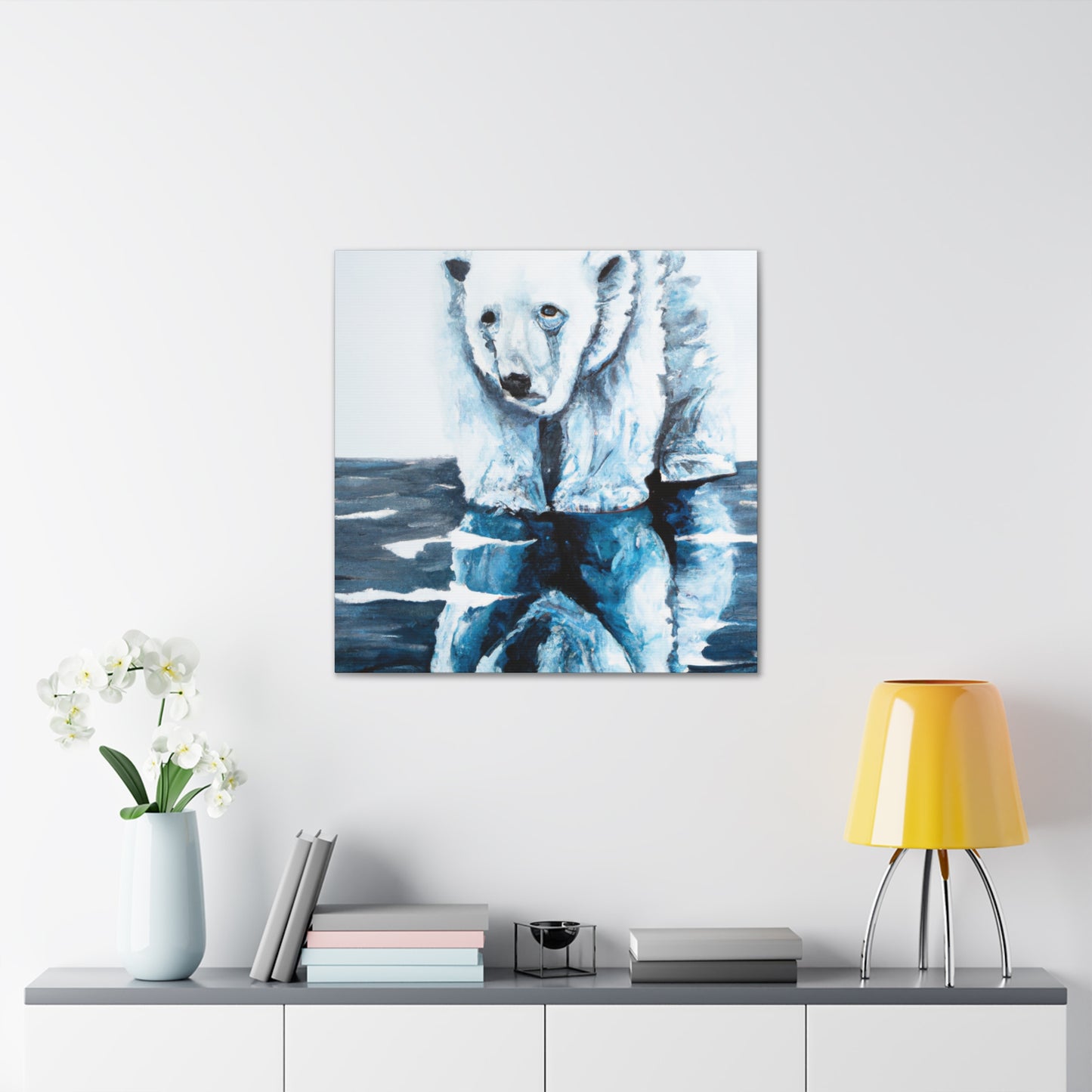 "Polar Bear in Snow" - Canvas