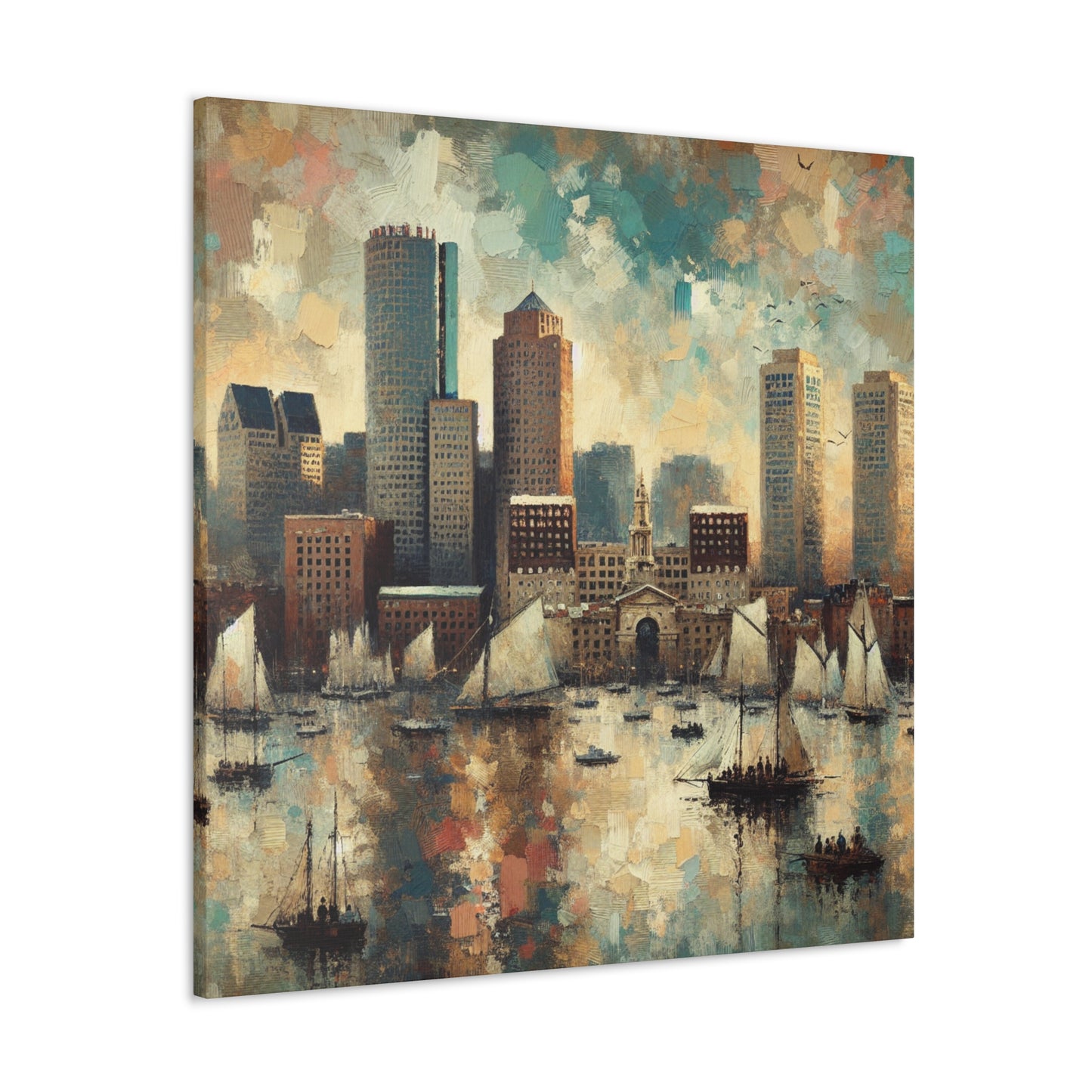 "Harbor Hues of Boston" - Canvas