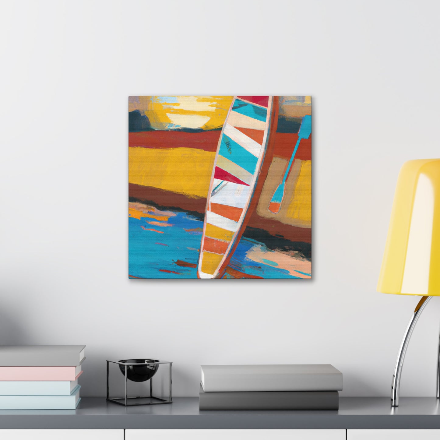 "Paddle Boarding Deco Style" - Canvas