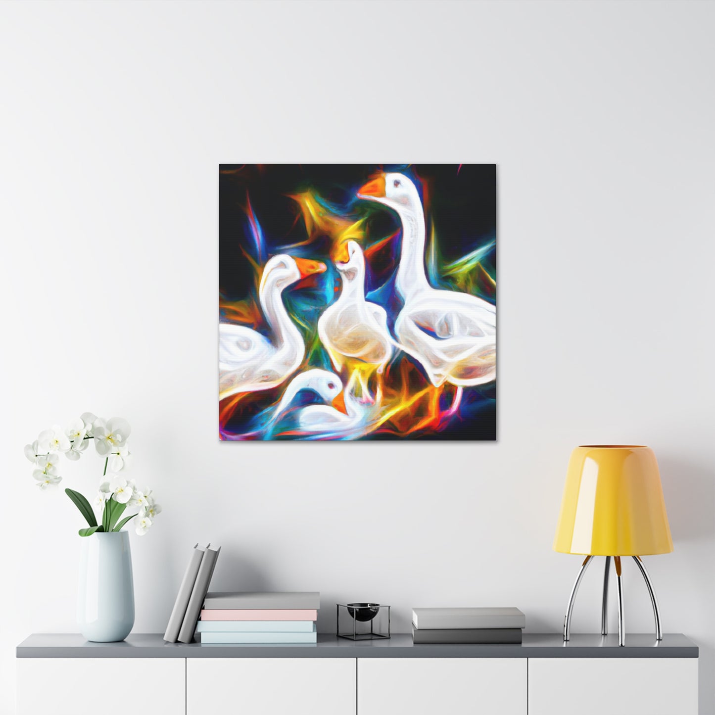 "Geese in Flight Abstraction" - Canvas