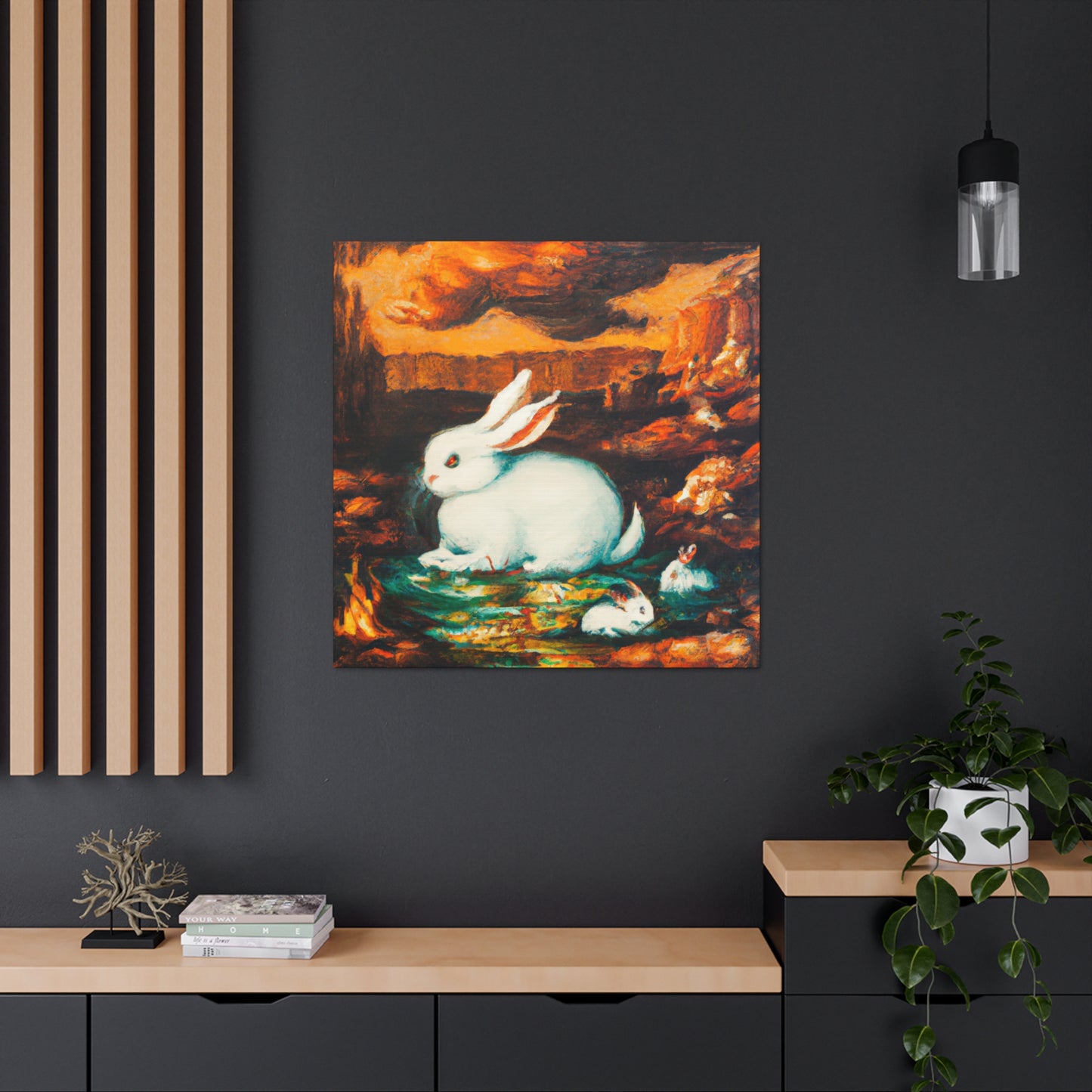 Rabbit in Neoclassicism - Canvas