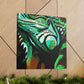 Iguana's Art Deco Pose - Canvas