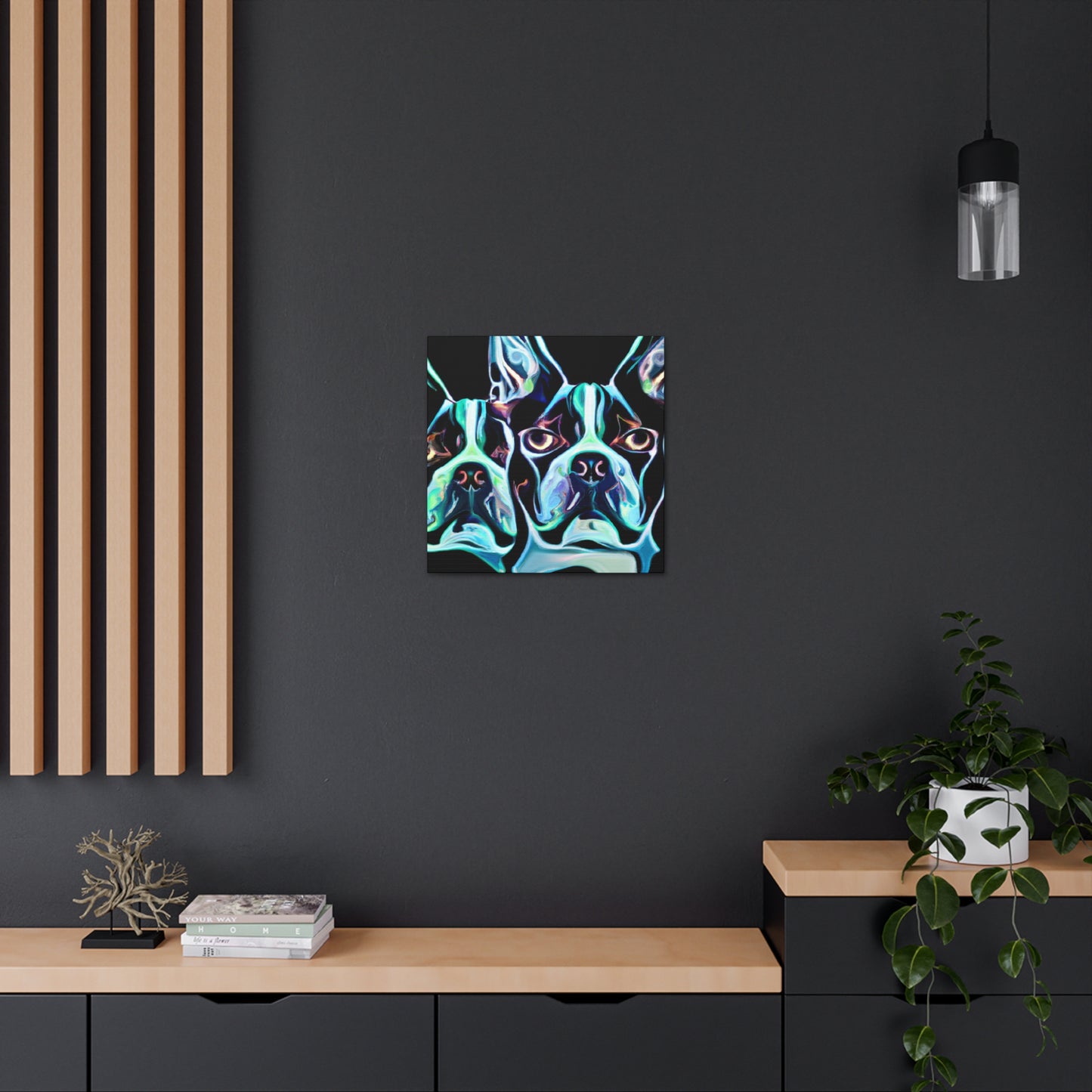 "Boston Terrier Bouquet" - Canvas