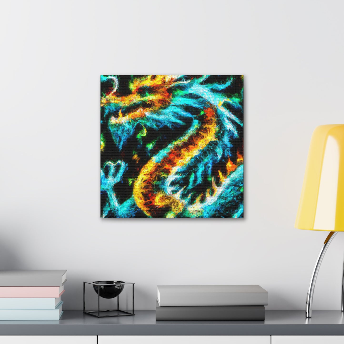 Dragon in Moonlight, - Canvas