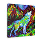 "Wolf in Fauvist Hues" - Canvas