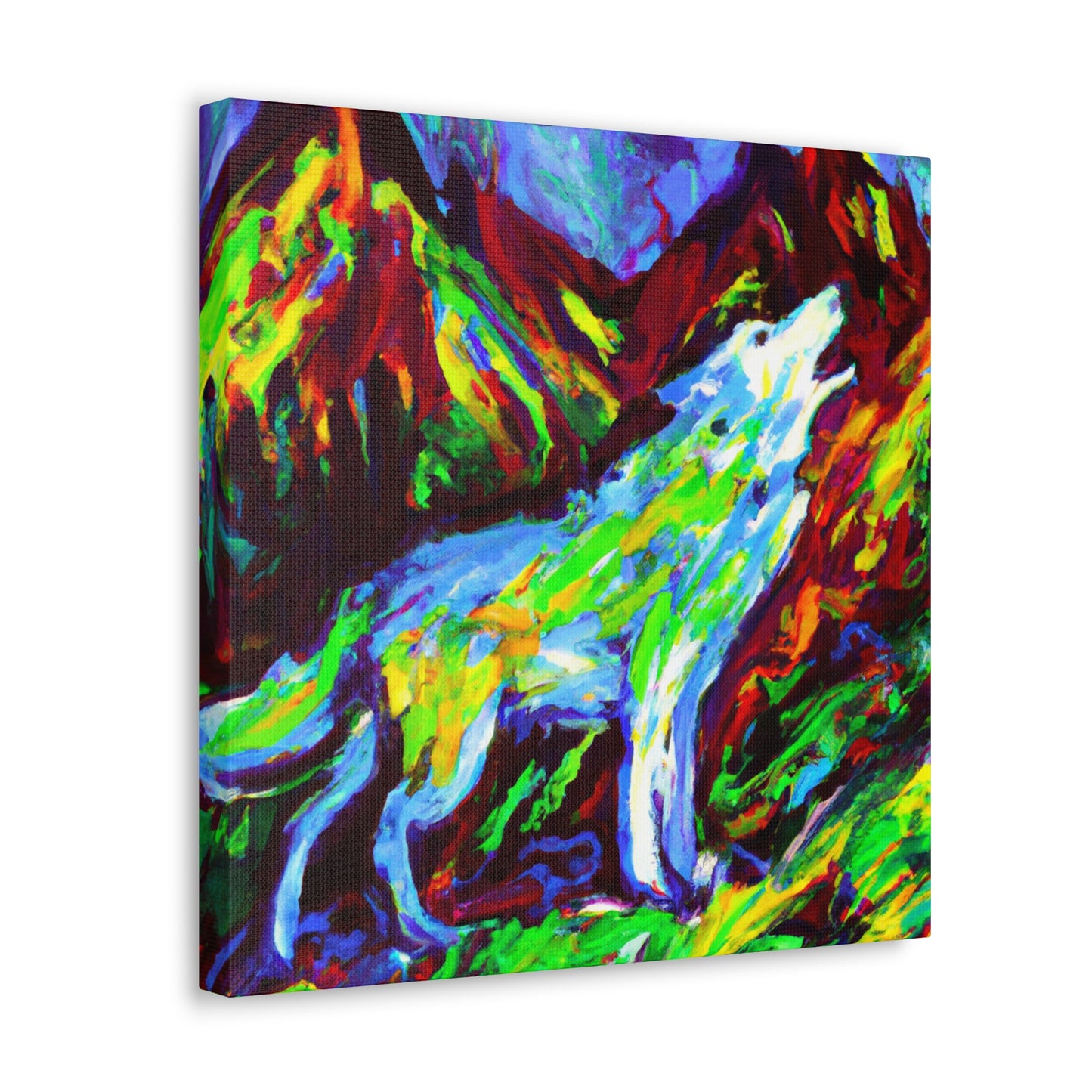 "Wolf in Fauvist Hues" - Canvas