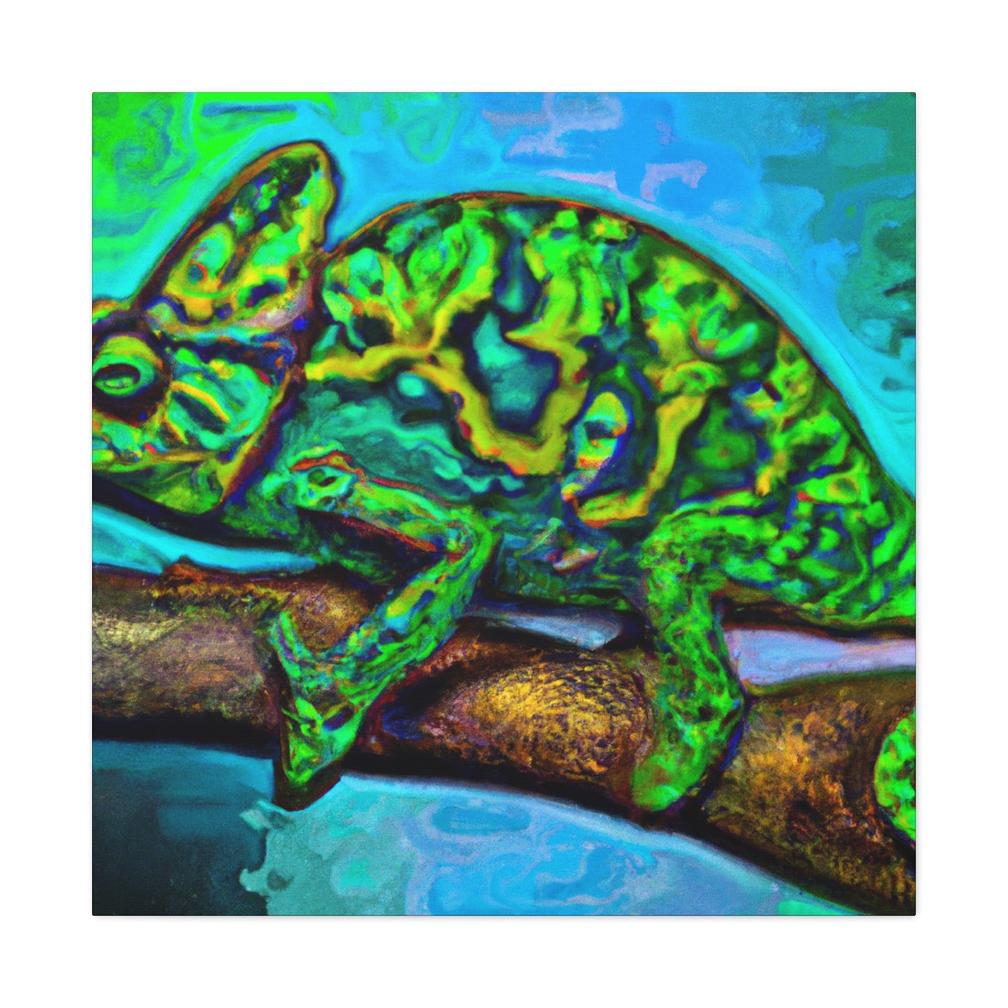 "Veiled Chameleon Reflection" - Canvas