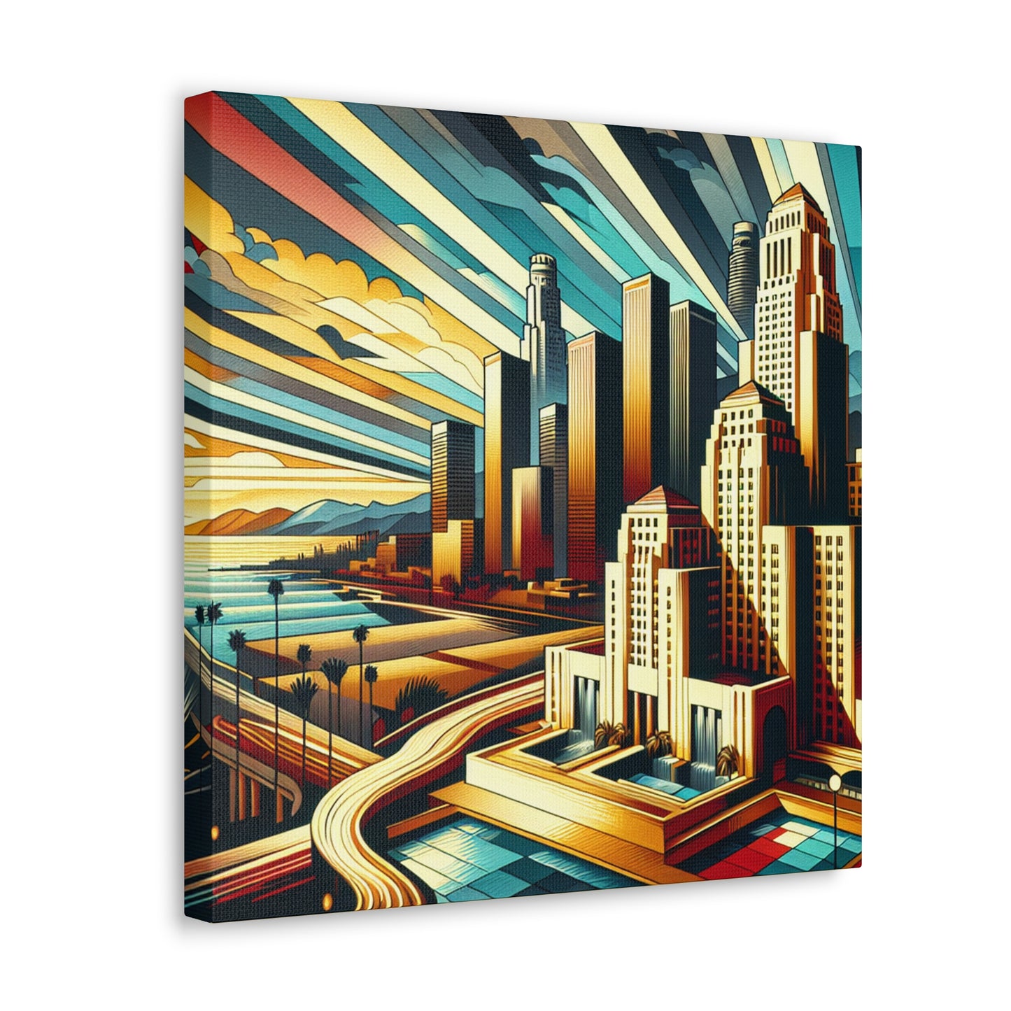 "Urban Dreamscape: 1920s L.A." - Canvas