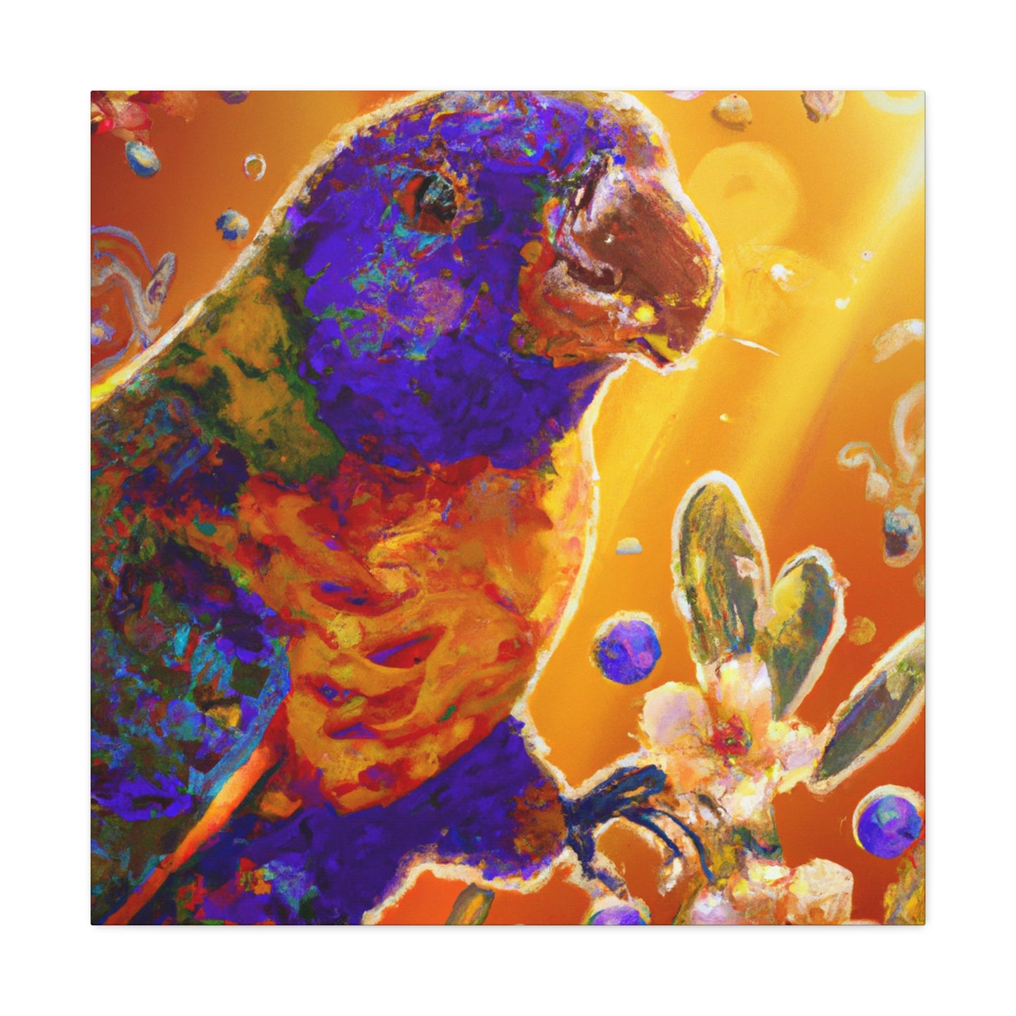 "Rainbow Lorikeet Portrait" - Canvas