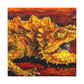 Horned Lizard Expressionism - Canvas