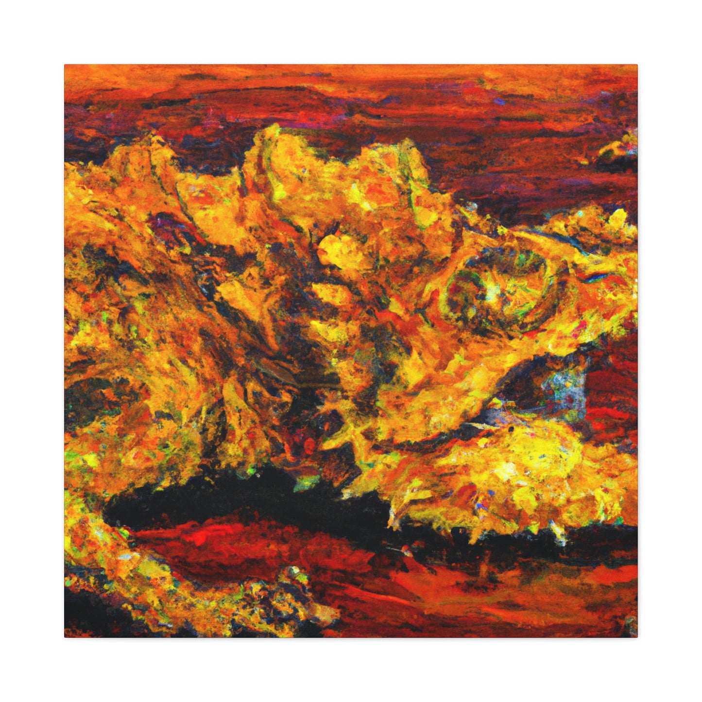 Horned Lizard Expressionism - Canvas