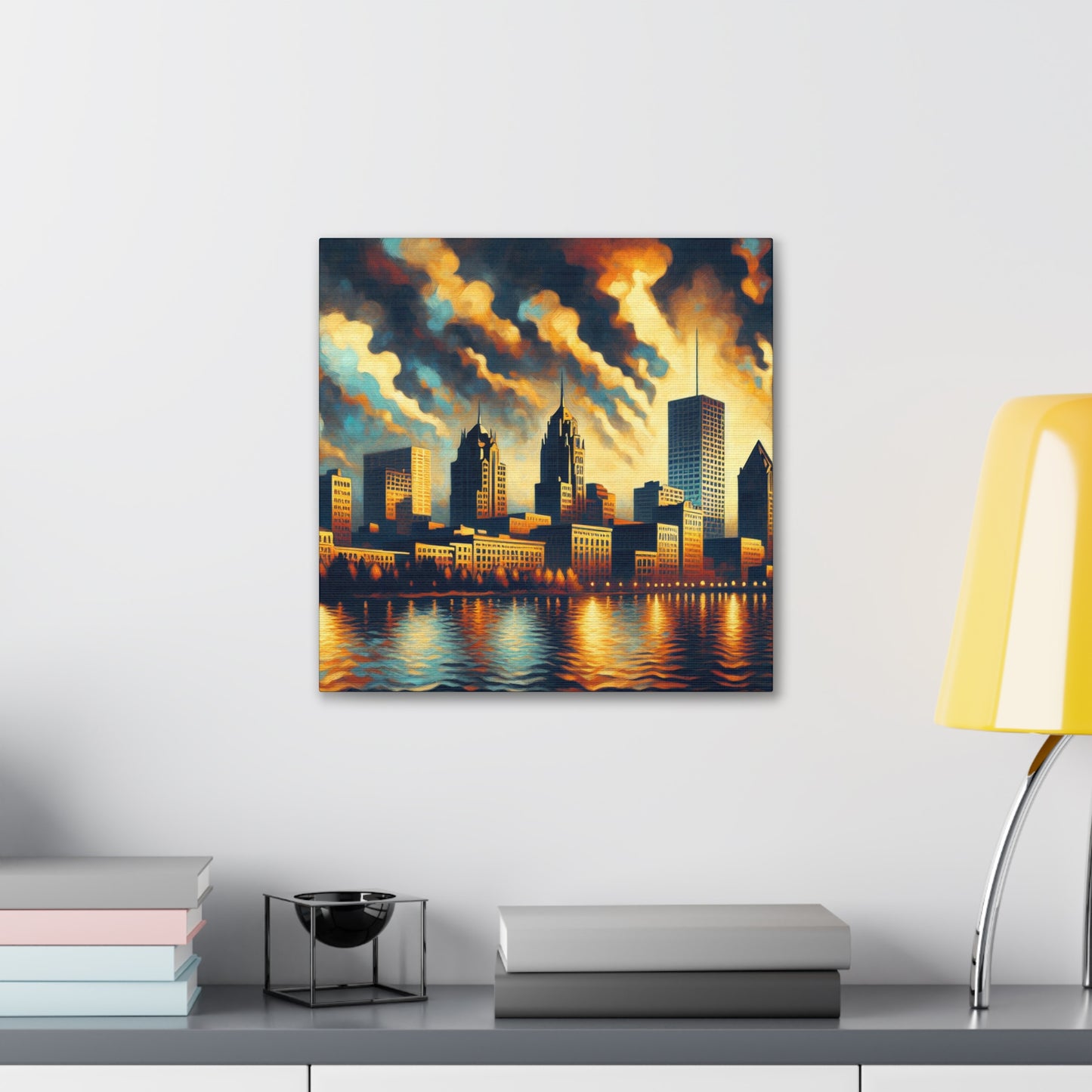 "Cityscapes: Vibrant Milwaukee Dreams" - Canvas