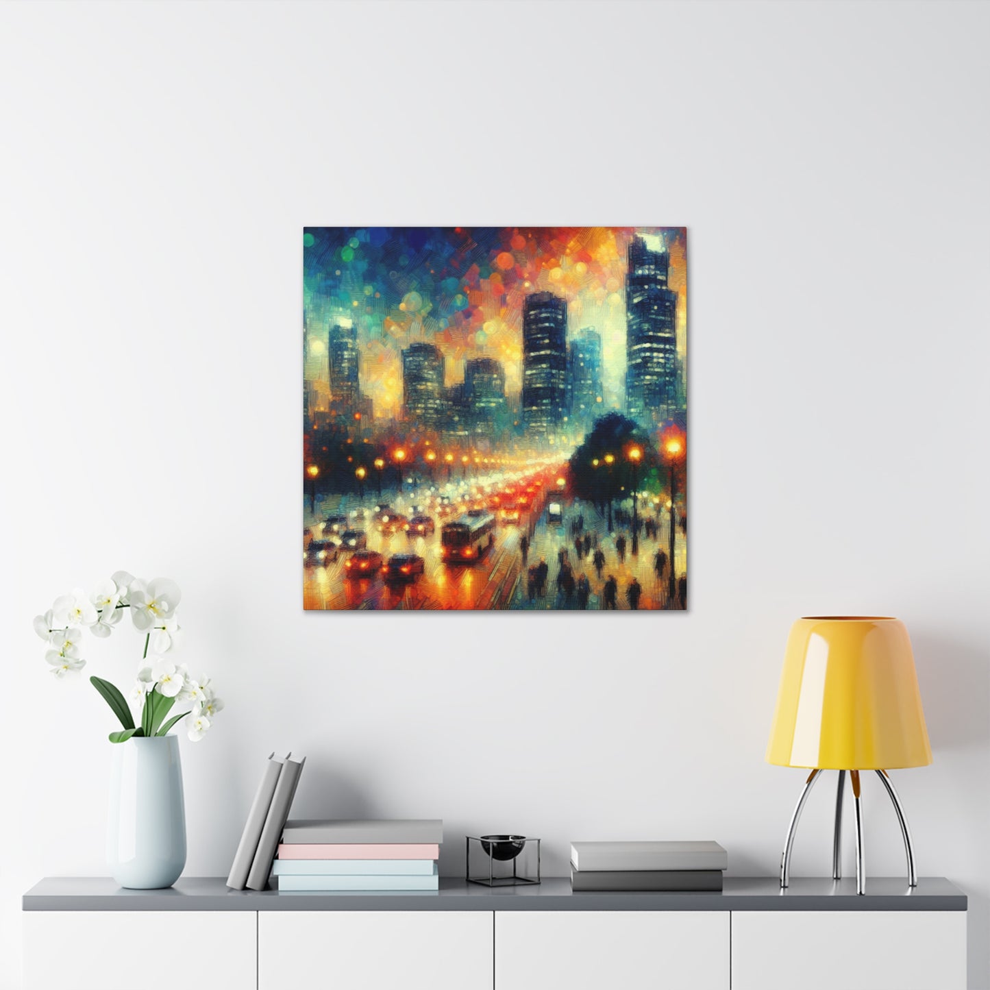 Nighttime Urban Symphony - Canvas